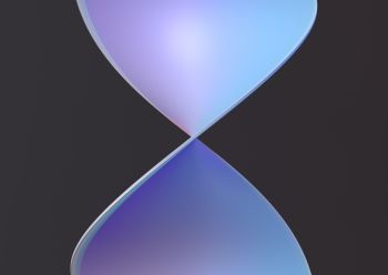 purple blue hourglass shape on black background