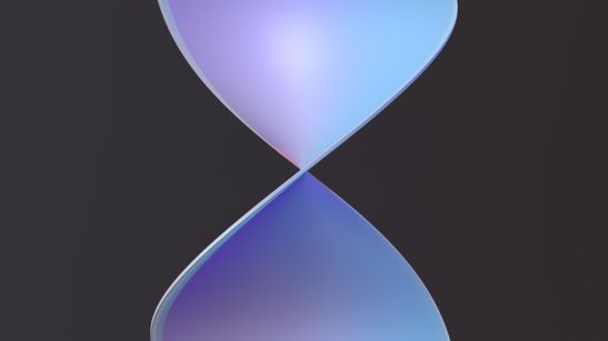 purple blue hourglass shape on black background